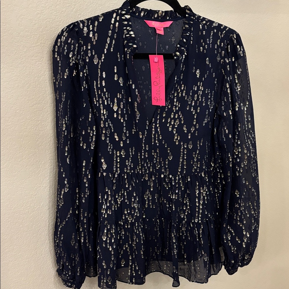Lilly Pulitzer Sarita Long Sleeve Silk Top